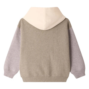 Bonpoint - Elroy Kapuzenpullover mit Reißverschluss aus Bio-Baumwolle (Chiné) | Khaki