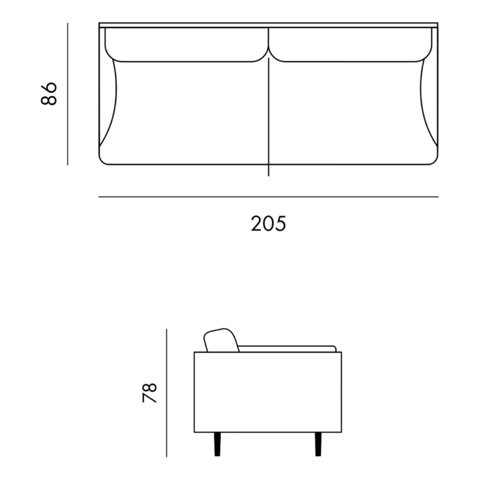 Panac Edition - Isly 3-Sitzer Sofa - Melierter Stoff - 205 cm
