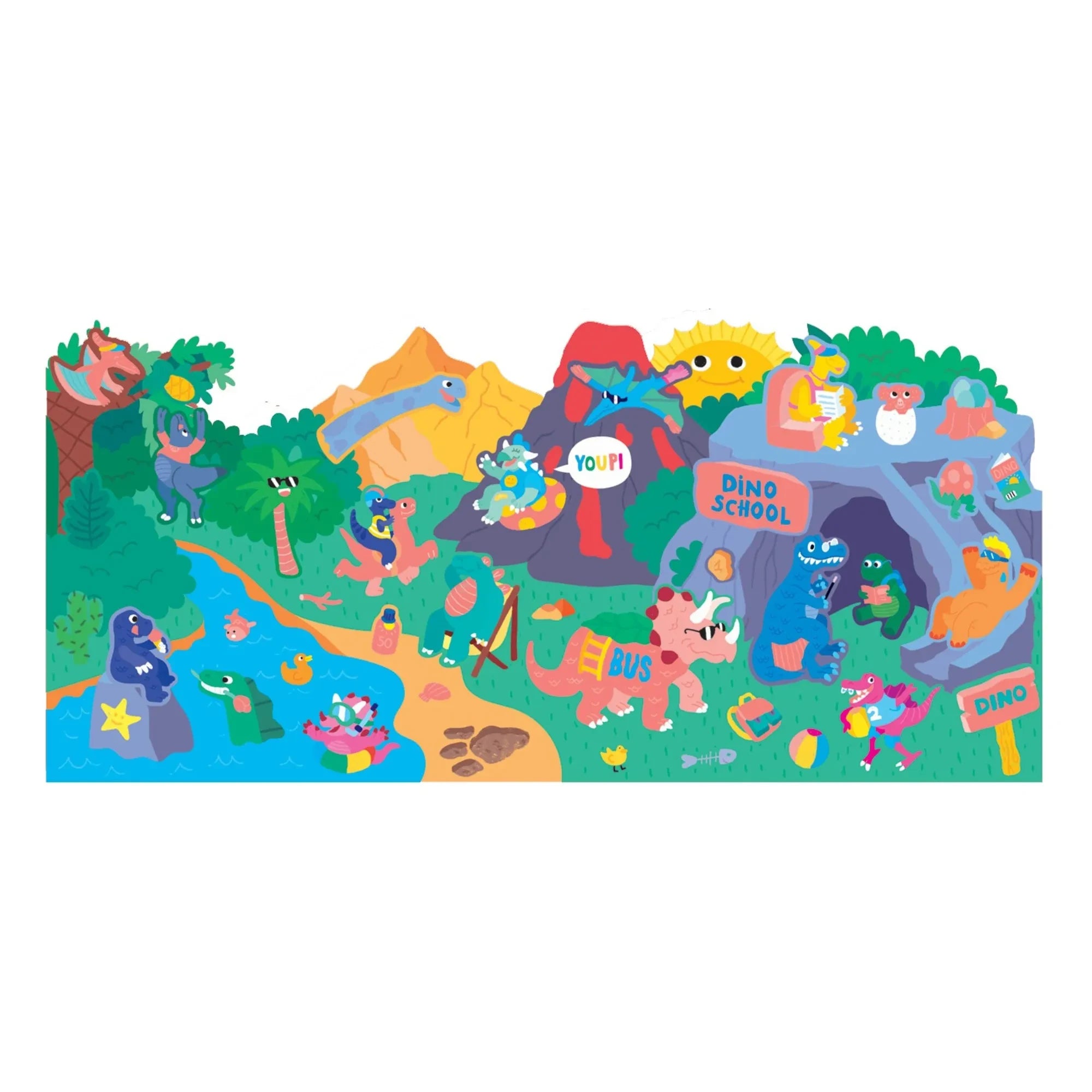 Omy x Gallimard Jeunesse – Dinosaurierland Malposter