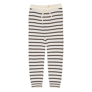Copenhagen Colors – Leggings aus Merinowolle mit Streifen | Braun