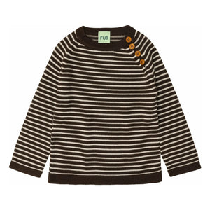 FUB - Gestreifter Merinowolle-Pullover | Braun