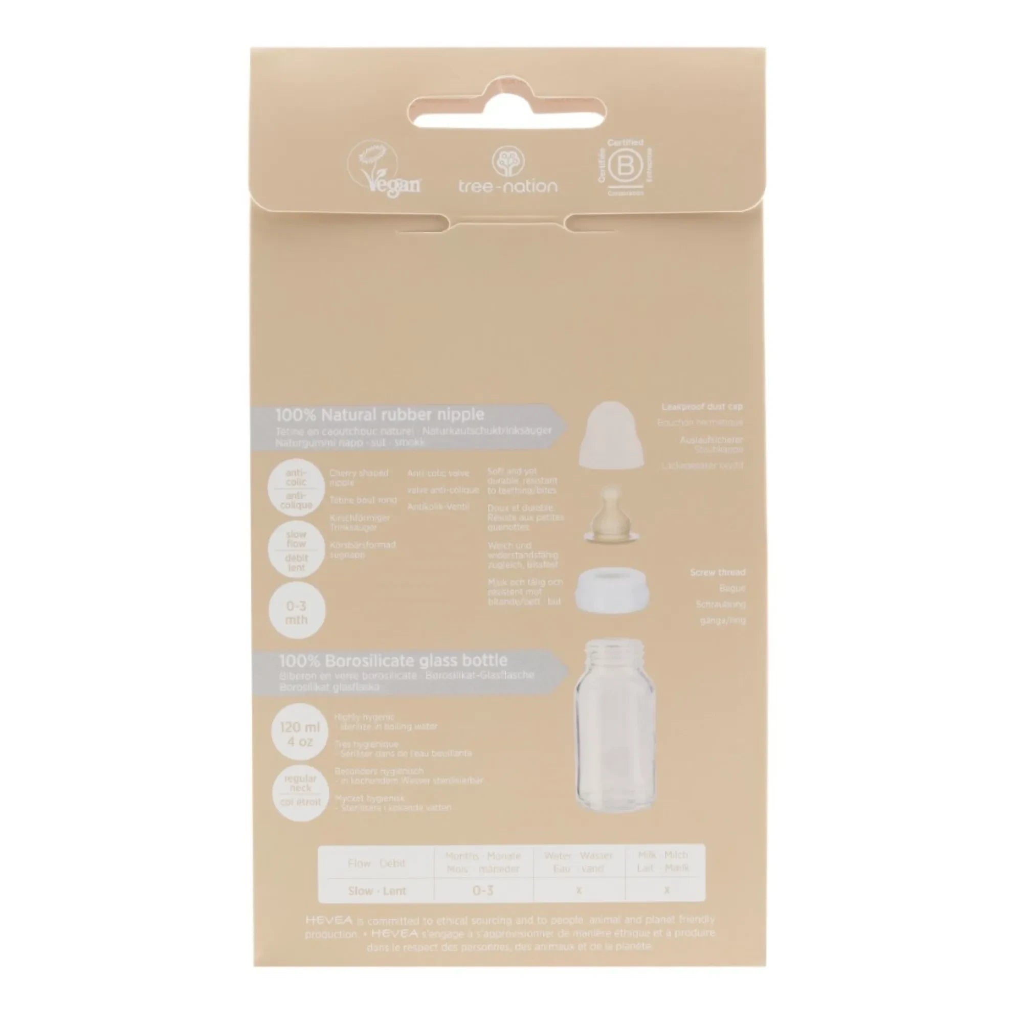 Hevea - Baby-Glasflasche 240 ml - 2er-Set