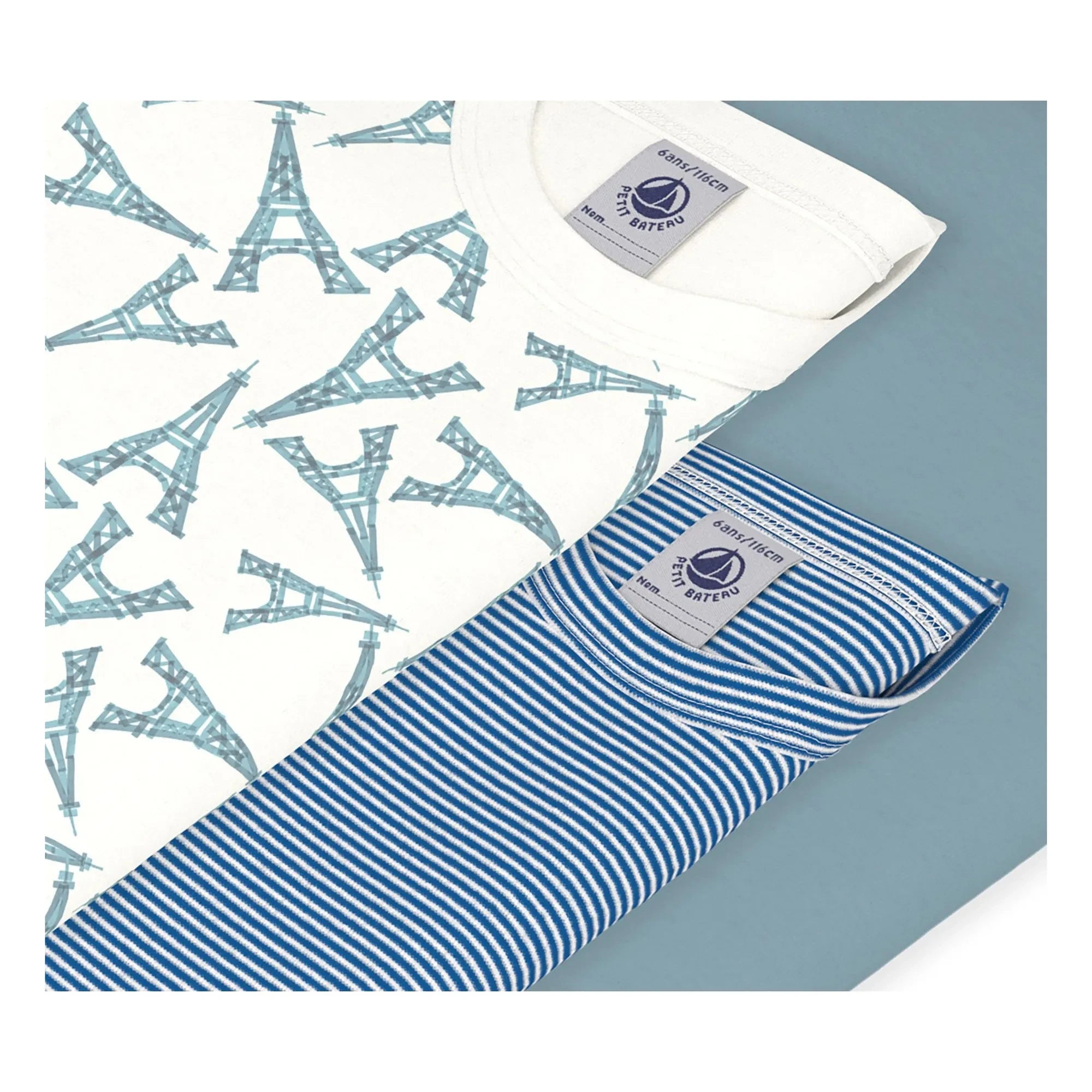 Petit Bateau - 3er-Set Eiffelturm-T-Shirts | Grün