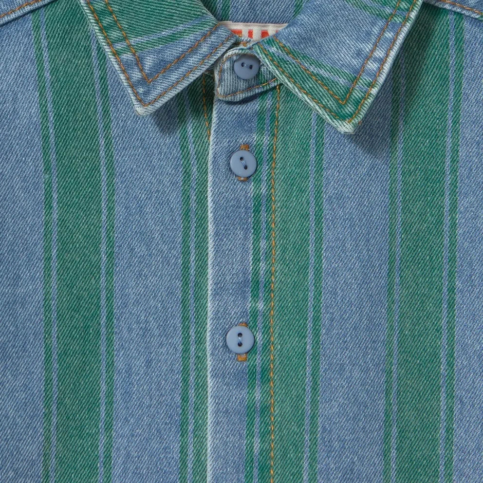 Tinycottons – Gestreiftes Jeanshemd | Blau
