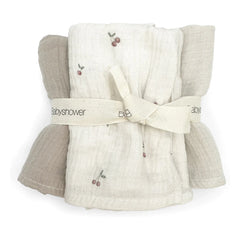 Babyparty – Kirschen Windeln – 3er-Set | Ecru