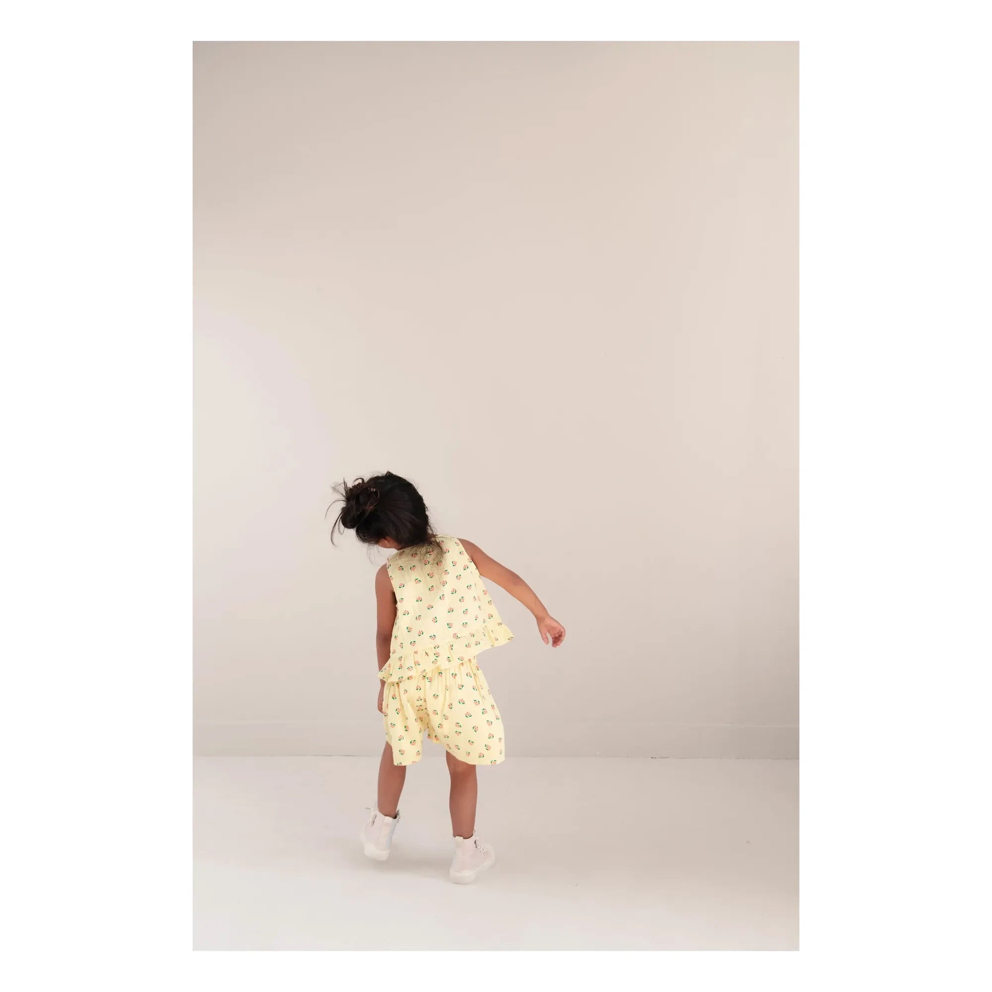 Jenest - Bio-Baumwoll-Shorts mit Blumenmuster für den Sommer | Blassgelb