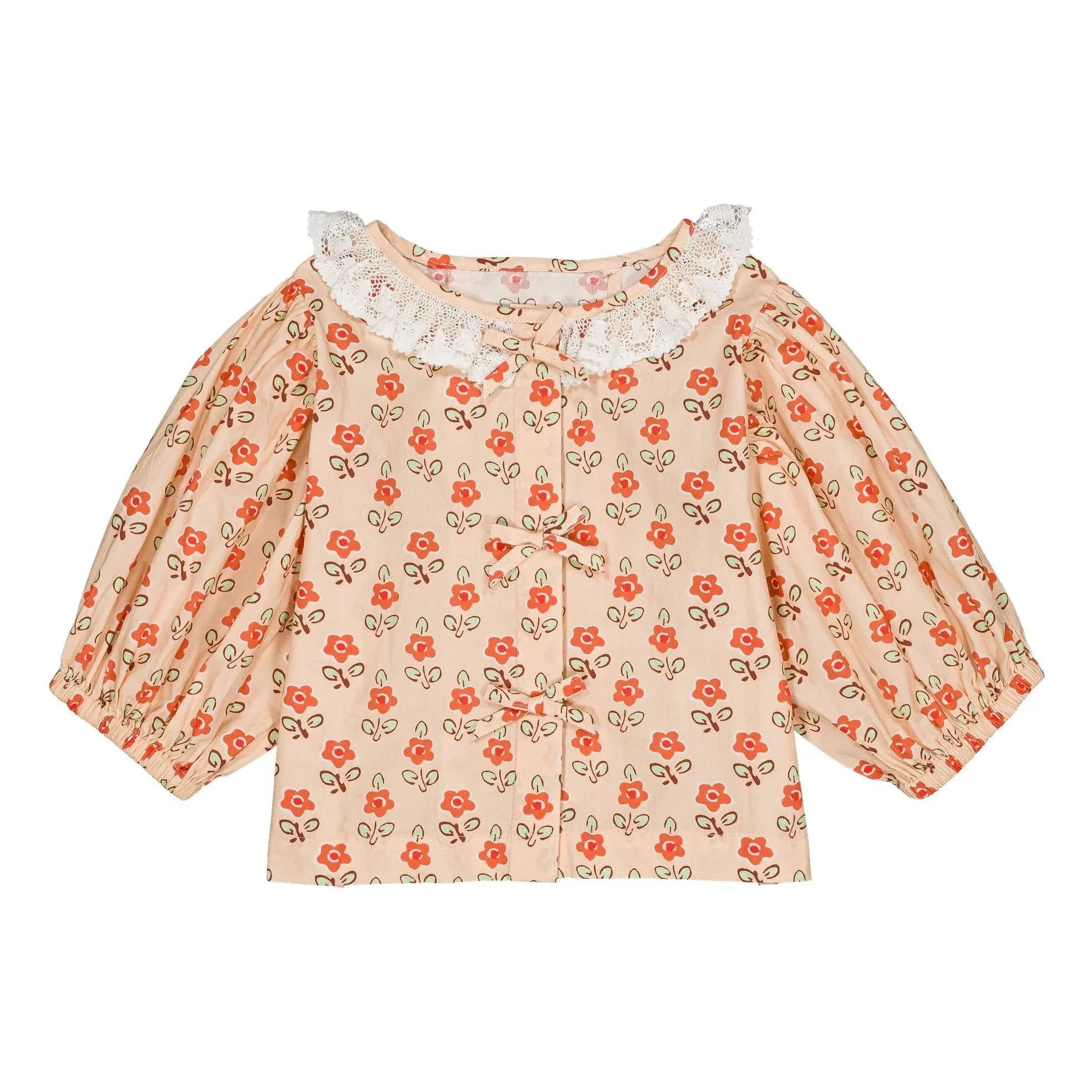 Hello Simone - Pia Geblümte Bluse | Aprikose