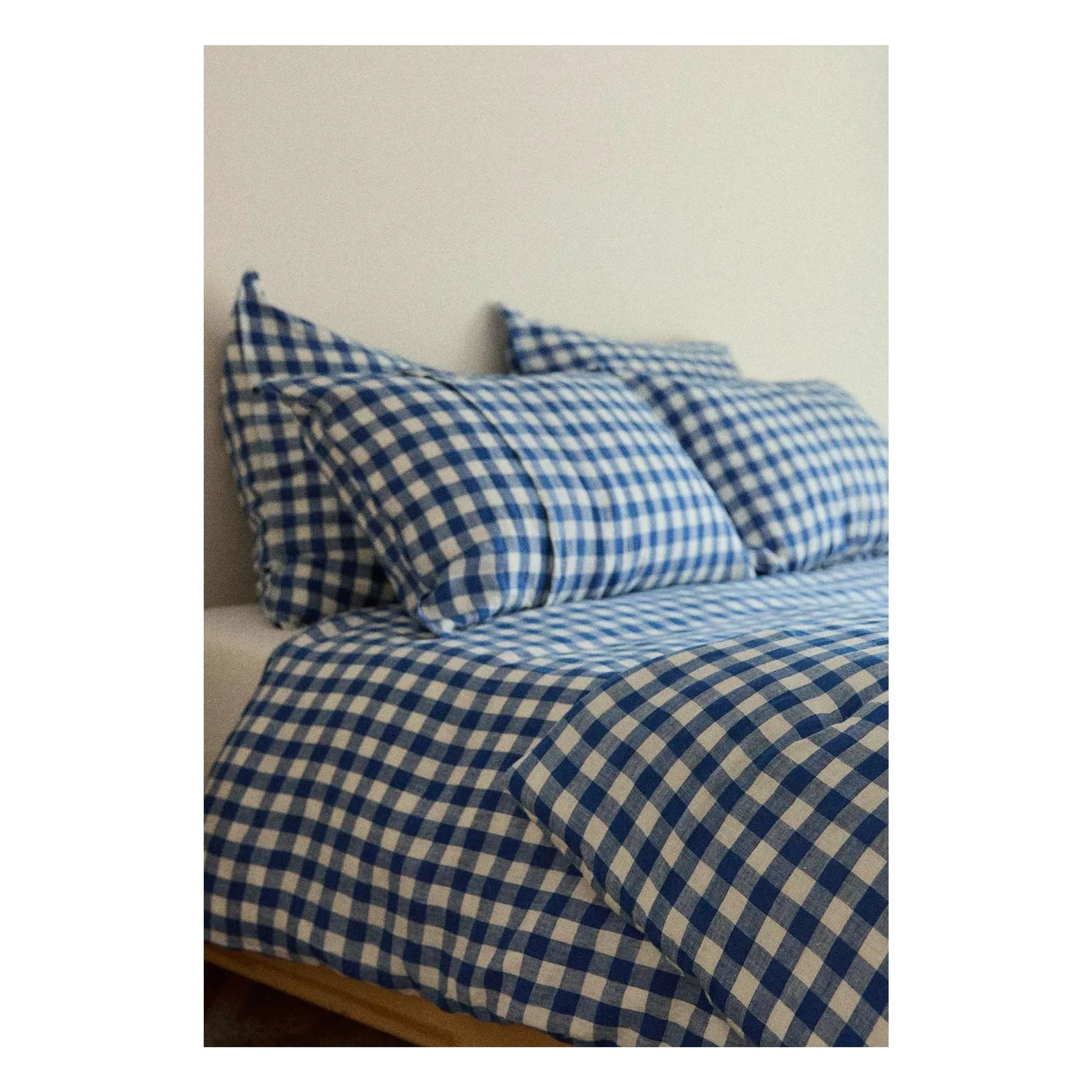 Gabrielle Paris - Vichy Leinen Kissenbezug | Blau