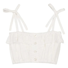 We Are Kids - Mandy Bio-Baumwolle Besticktes Crop Top | Weiß