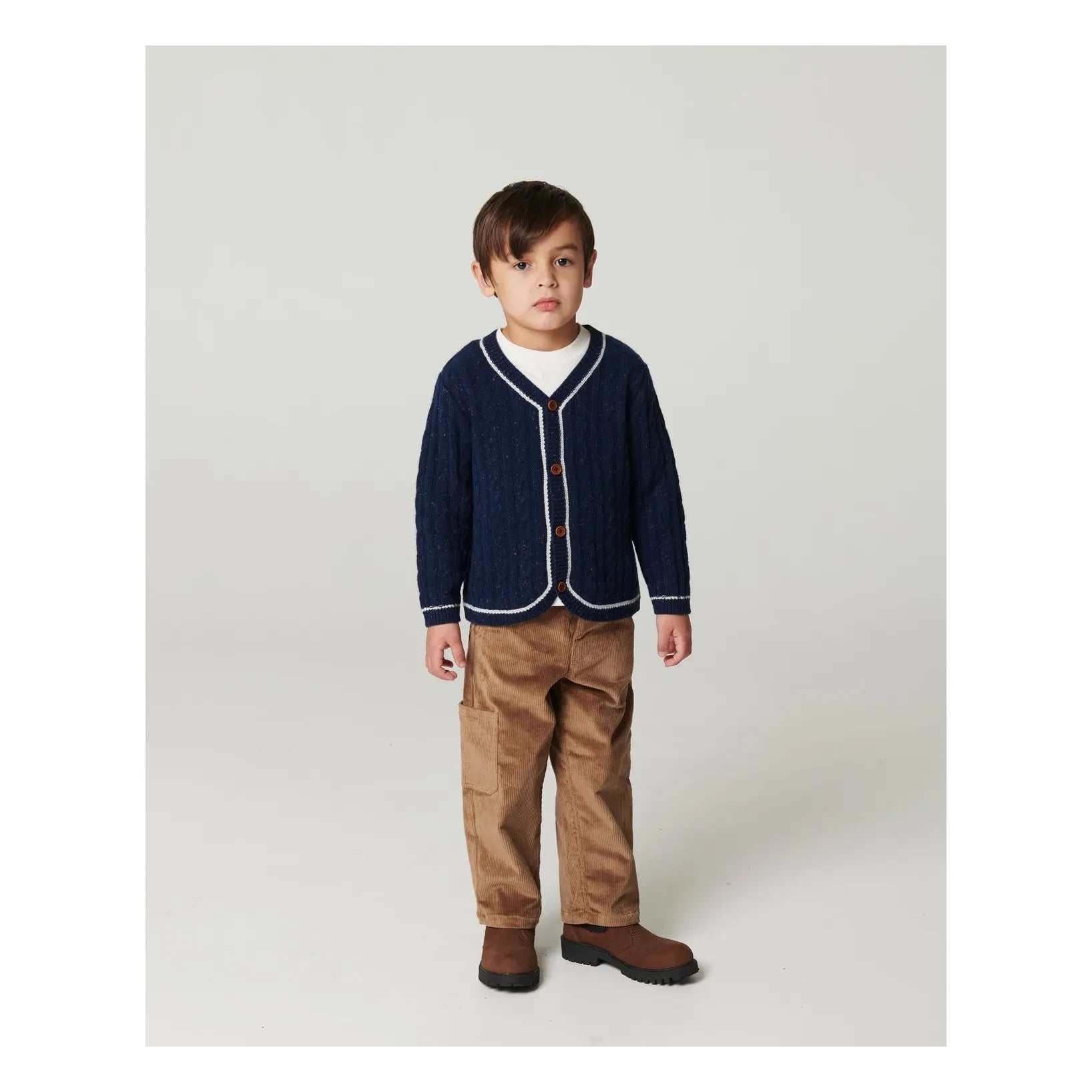 Copenhagen Colors - Locker geschnittene, bestickte Cordhose aus Bio-Baumwolle | Beige