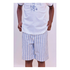 Tartine et Chocolat - Gestreifte Shorts mit gekrempeltem Saum | Indigoblau