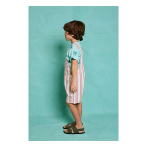 Favorite People - Lasagna Gestreifter Kurzer Overall | Rosa
