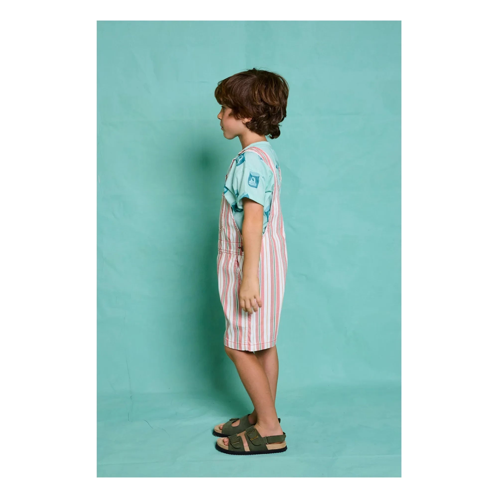 Favorite People - Lasagna Gestreifter Kurzer Overall | Rosa