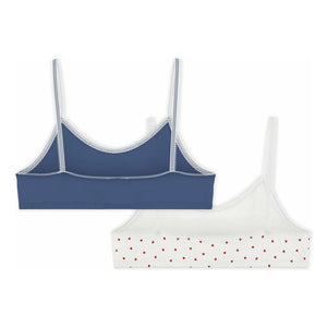Petit Bateau - 2'li Organik Pamuk Kalp Sütyen Seti | Beyaz