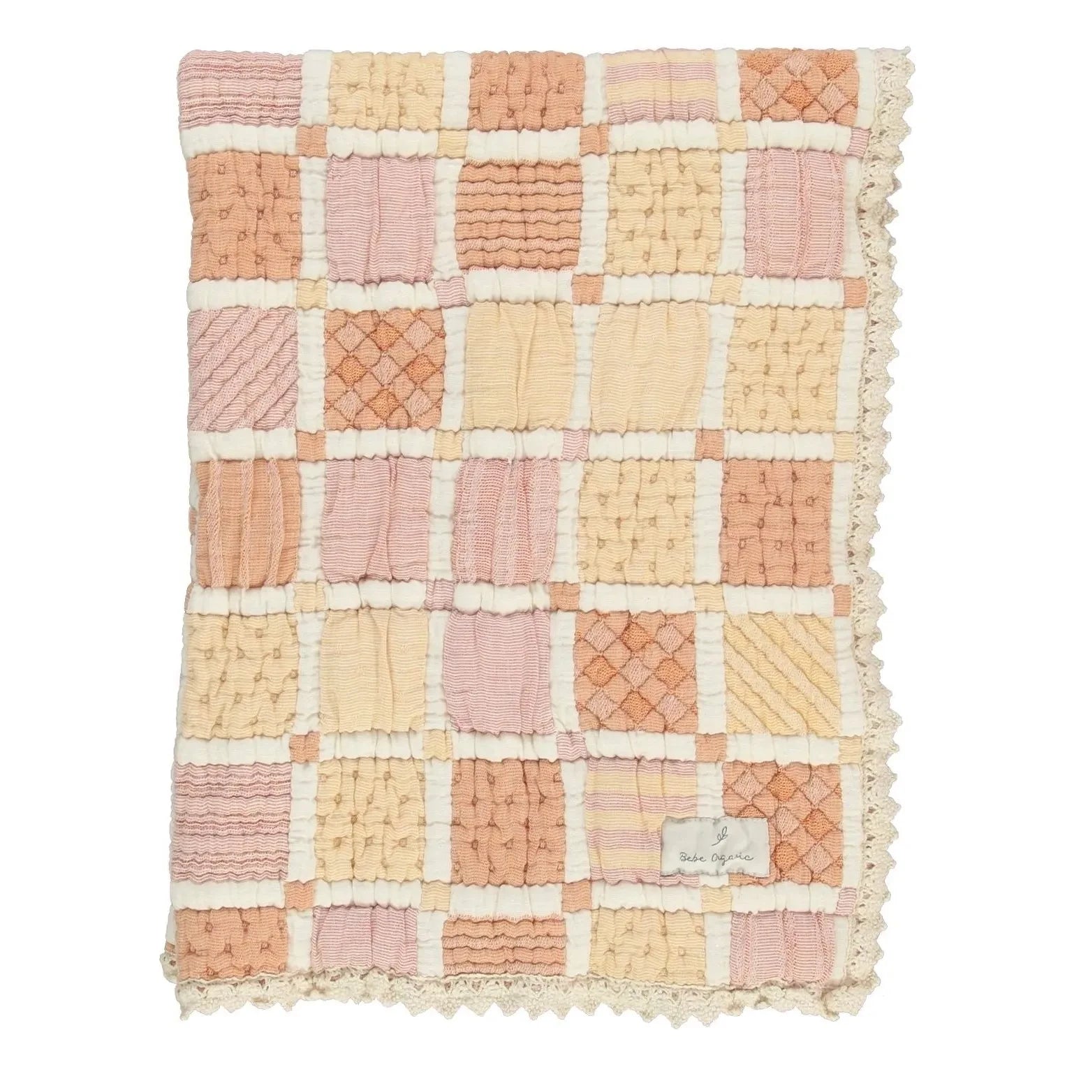 Bebe Organic - Mai Bio-Baumwoll-Patchwork-Decke | Gelb