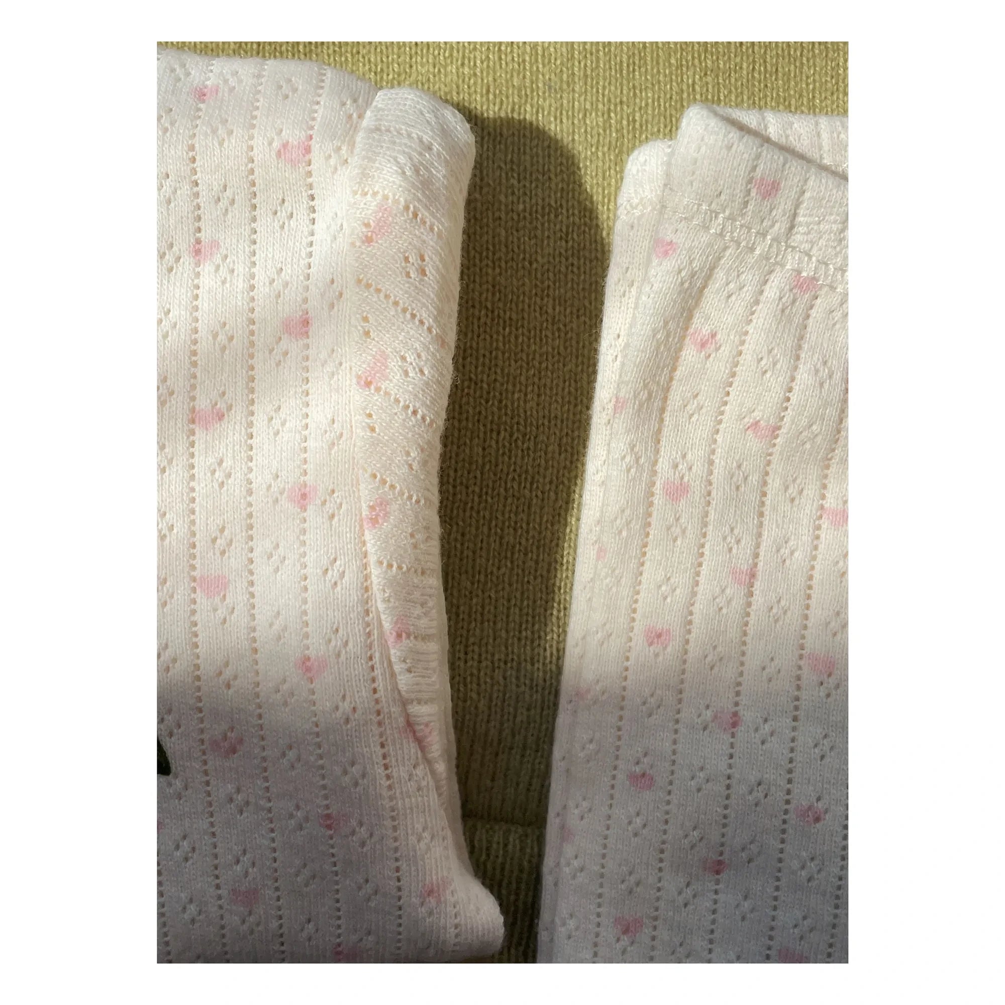 Konges Sløjd - Minnie Hearts Leggings aus Bio-Baumwolle | Ecru