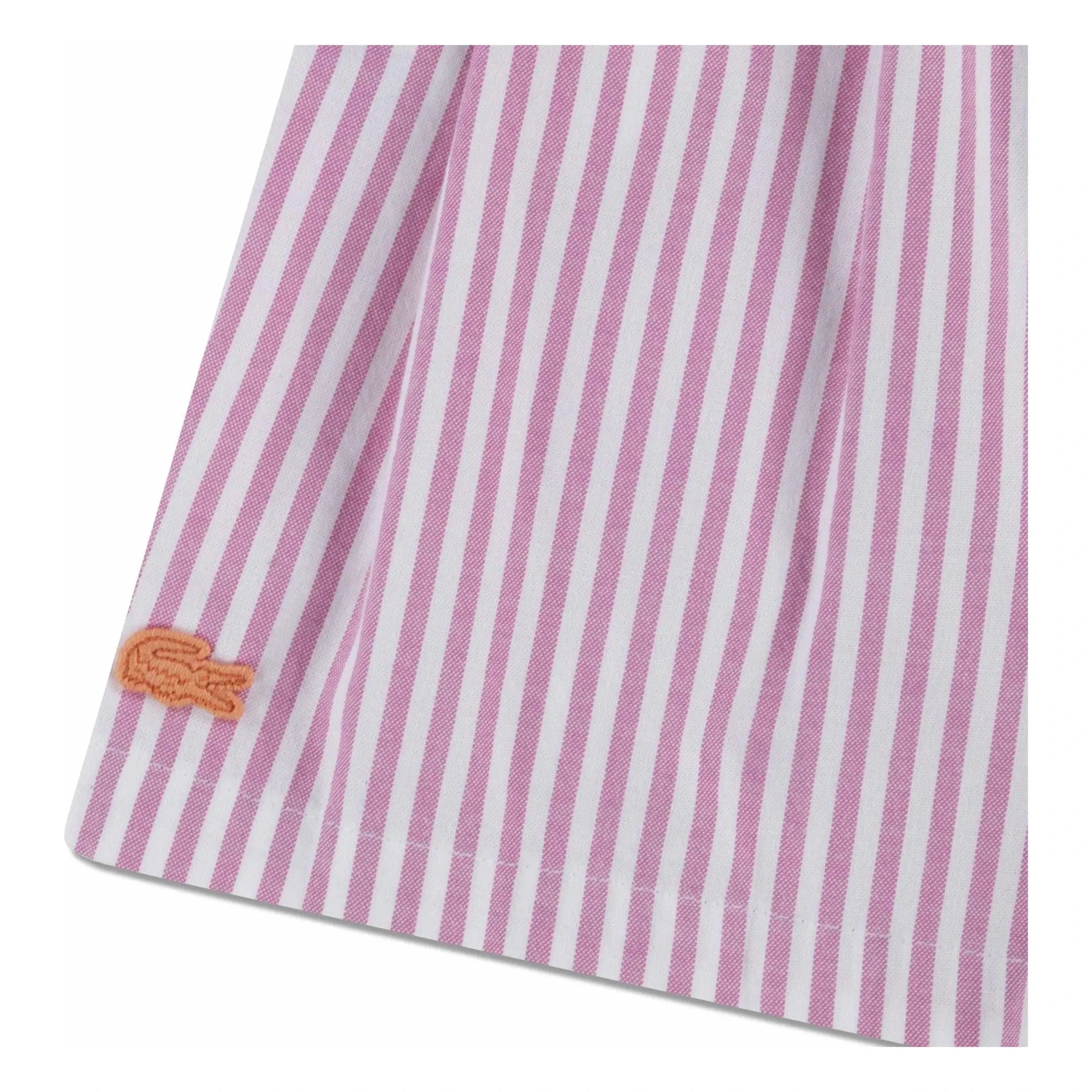 Lacoste - Gestreifte Bio-Baumwoll-Pinch-Shorts | Rosa
