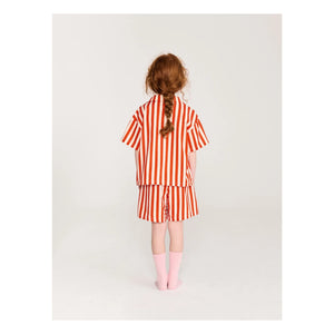 Bobo Choses - Gestreiftes Bio-Baumwoll Hemd und Shorts Set | Rot