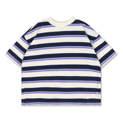 Repose AMS - Boxy Gestreiftes Bio-Baumwoll-T-Shirt | Creme