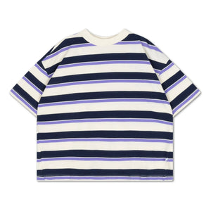 Repose AMS - Boxy Gestreiftes Bio-Baumwoll-T-Shirt | Creme