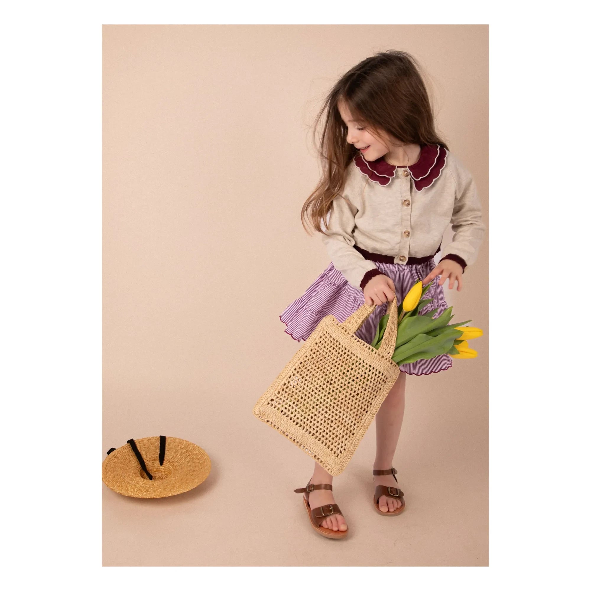 Loir - Chiné Bolero Strickjacke | Beige