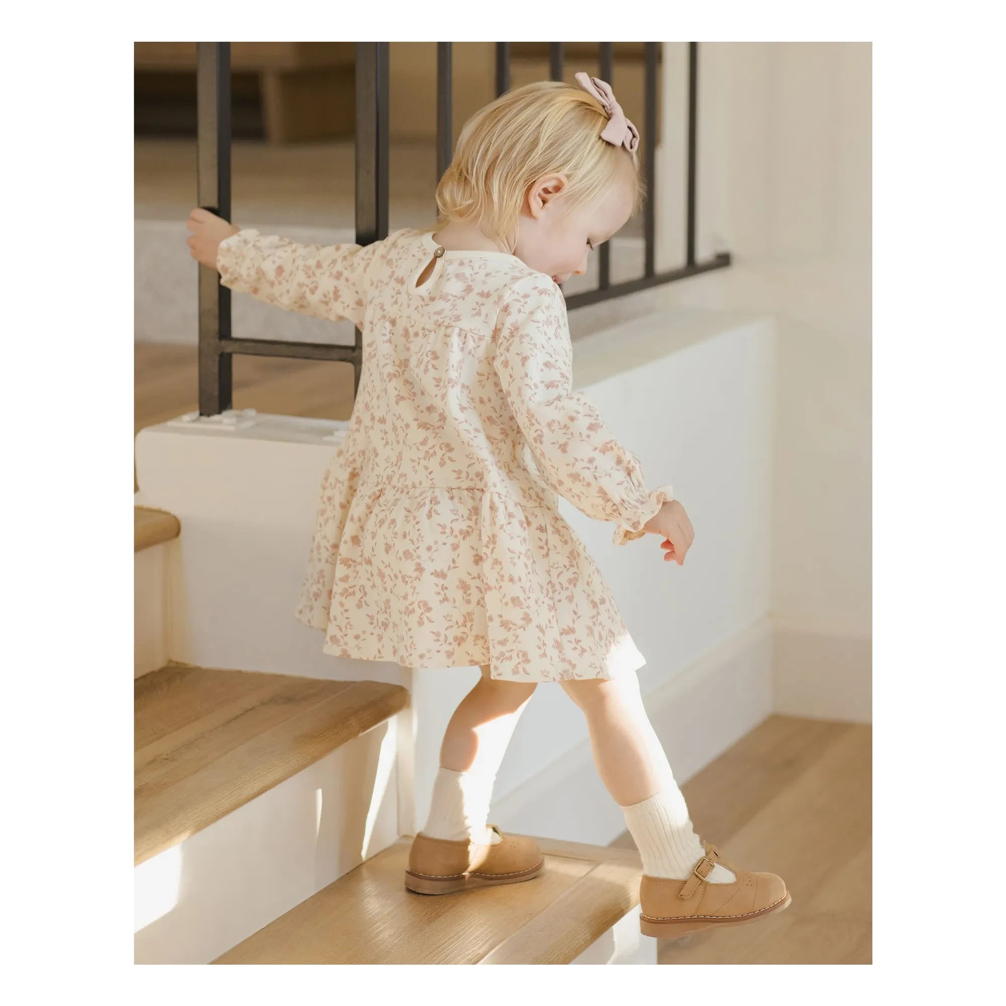 Quincy Mae - Bio-Baumwoll Blumenkleid | Elfenbein