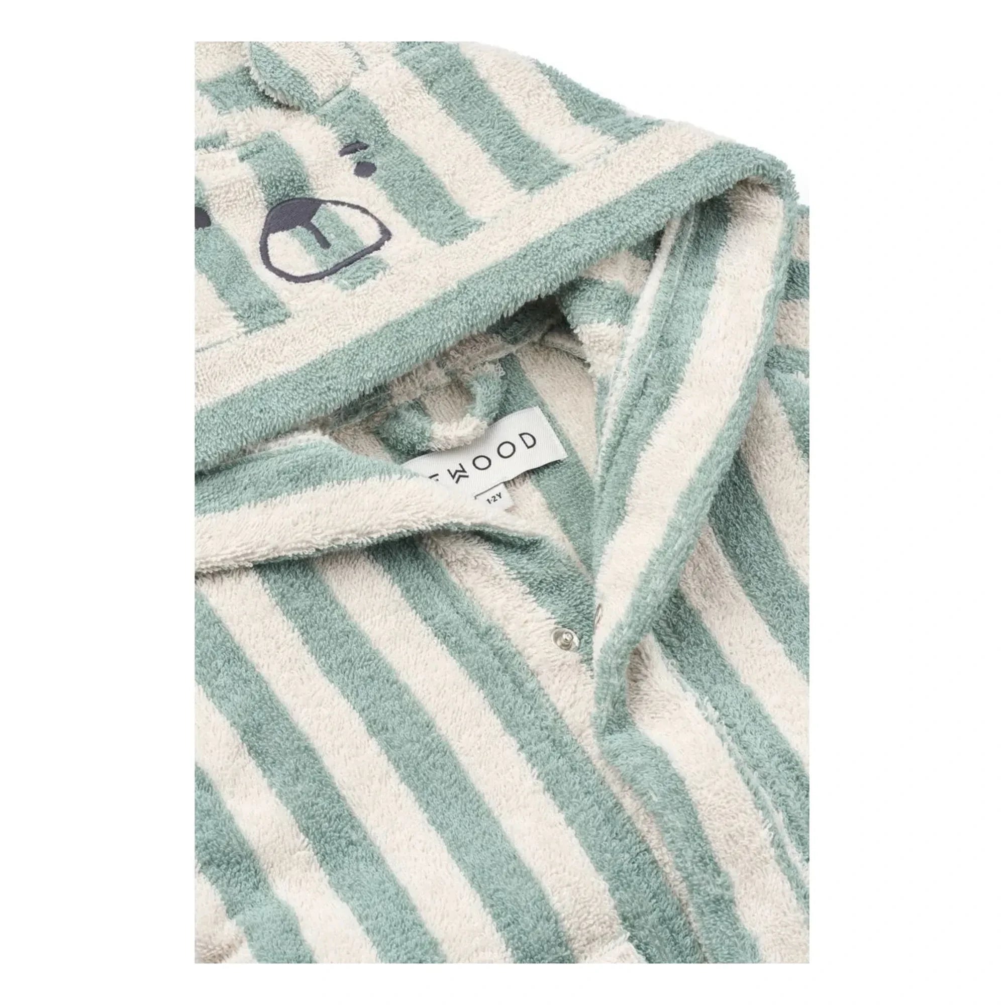 Liewood - Gestreifter Mint/Creme Lily Bademantel