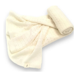 My Little Freckle - Bio-Kaschmir Pointelle Decke | Ecru
