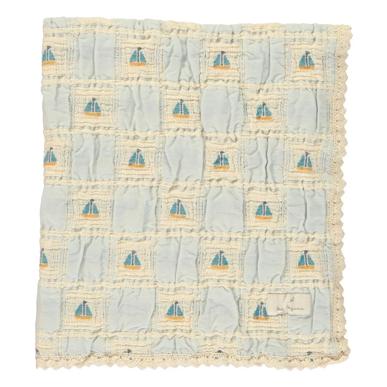 Bebe Organic - Sailor Bateaux Decke aus Bio-Baumwolle | Ecru