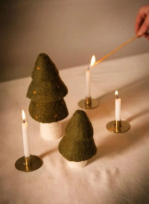 Muskhane - Filz Weihnachtsbäume - 2er Set | Moosgrün