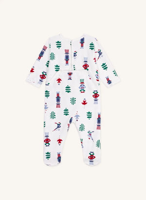 Petit Bateau - Weihnachts-Pyjamas Bio-Baumwoll-Fleece | Weiß