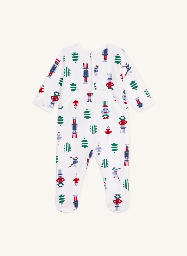 Petit Bateau - Weihnachts-Pyjamas Bio-Baumwoll-Fleece | Weiß