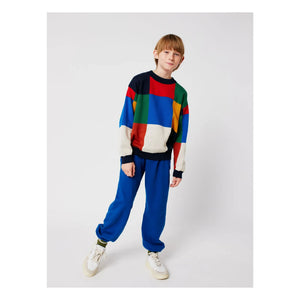 Bobo Choses - Karierter Bio-Baumwollpullover | Blau