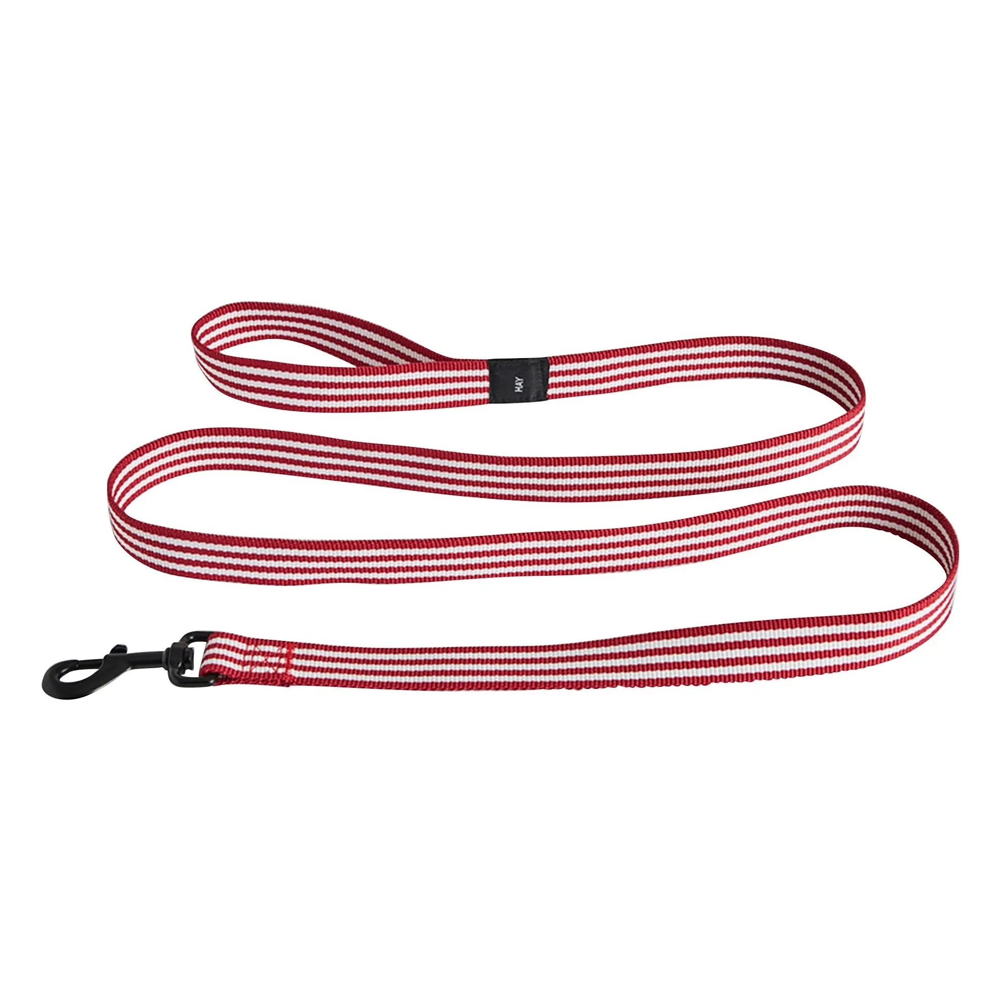 Hallo - Gestreiftes Hundehalsband | Rot