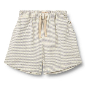 Wheat - Cuba Gestreifte Bio-Baumwollshorts | Ecru