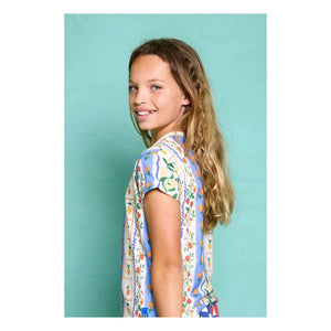 Favorite People - Amalfi T-Shirt mit Blumenmuster | Blau