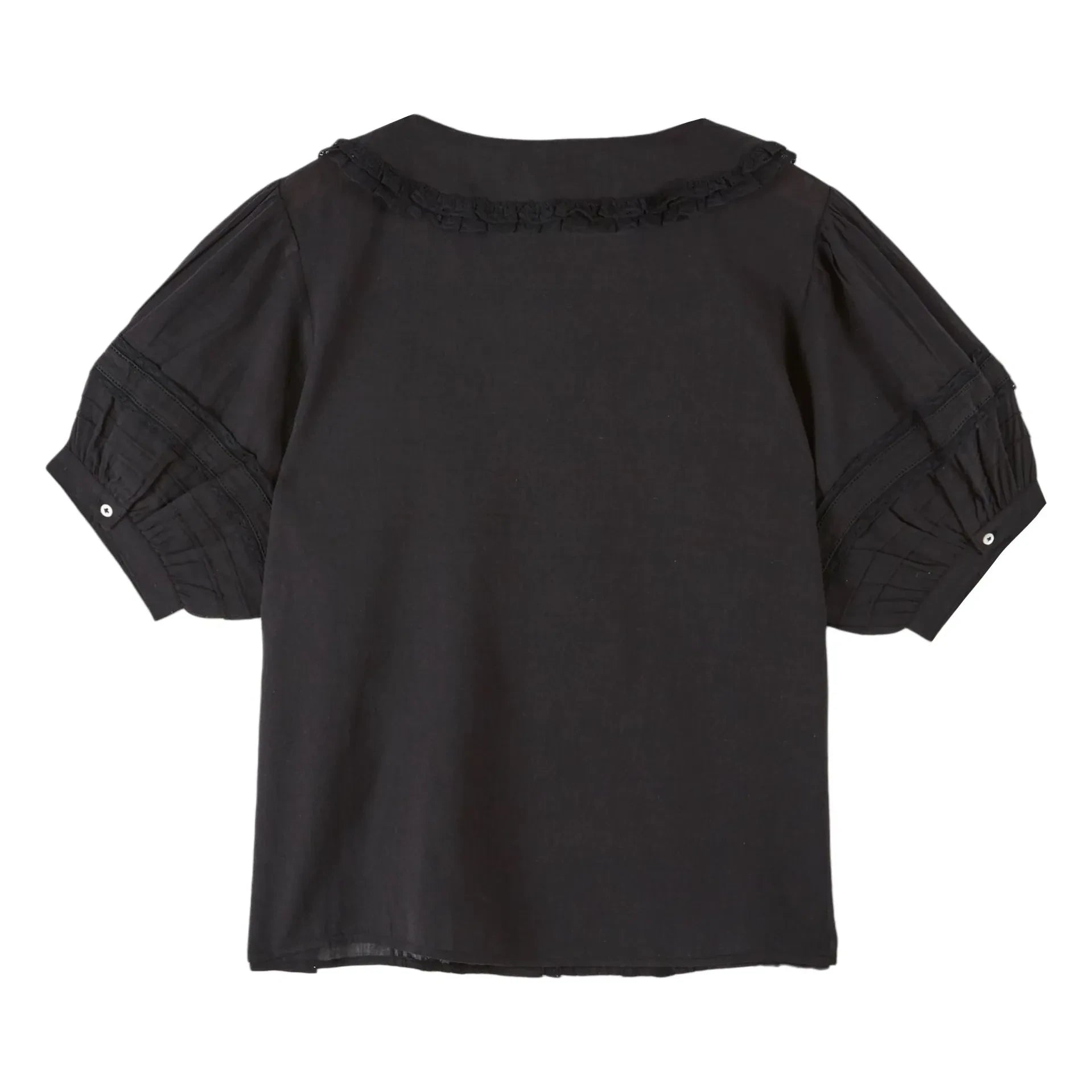 Emile et Ida - Vintage Spitzen-Bluse aus Baumwolle | Schwarz