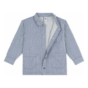 Petit Bateau - Gestreifte Arbeitsjacke aus Bio-Baumwolle | Blau