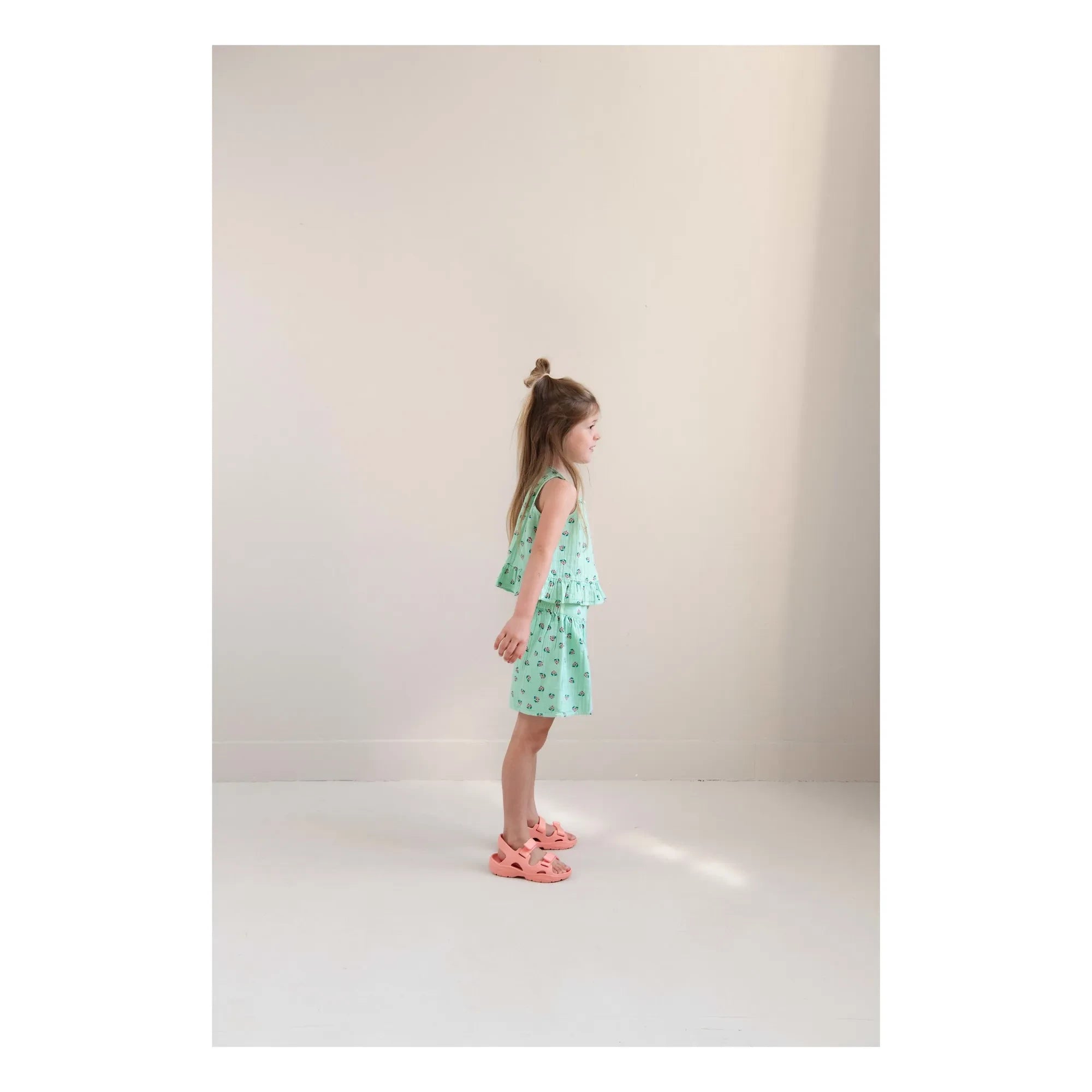 Jenest – Shorts aus Bio-Baumwolle mit Blumenmuster für den Sommer | Türkis