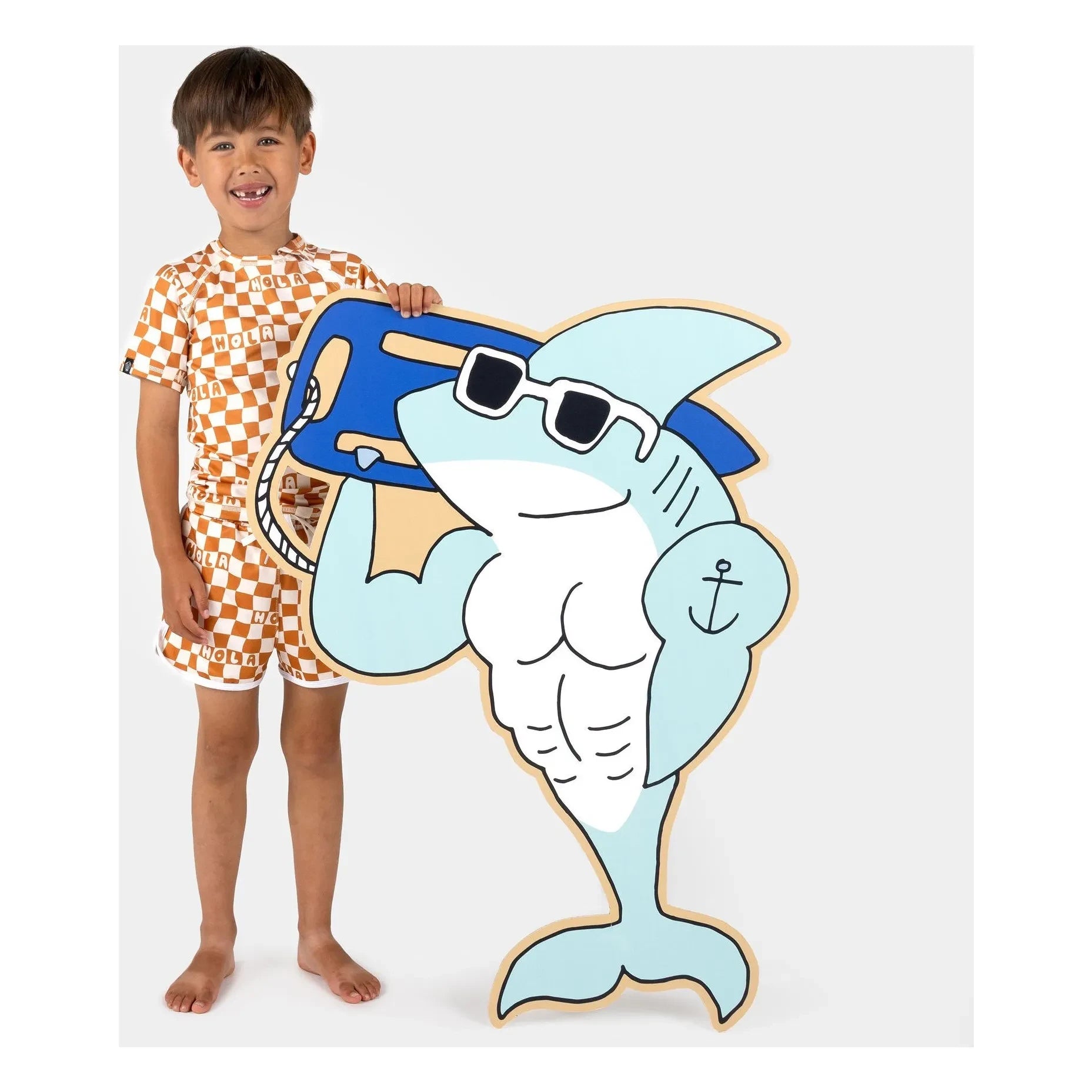 Beach & Bandits - Karierte Hola Trunk Badehose aus recycelten Fasern mit UV-Schutz | Rost