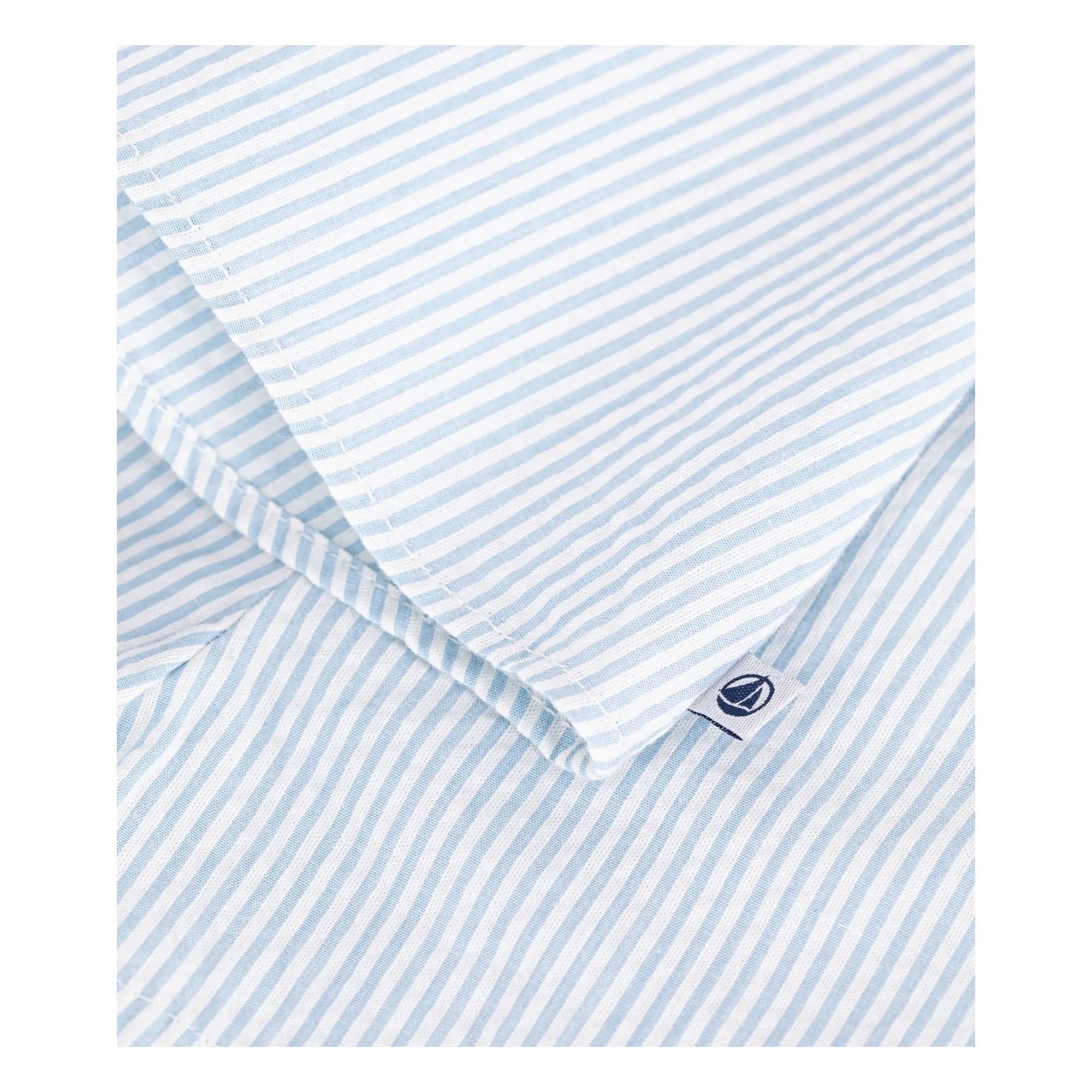 Petit Bateau - Seersucker Bio-Baumwoll Bluse und Shorts Set | Weiß