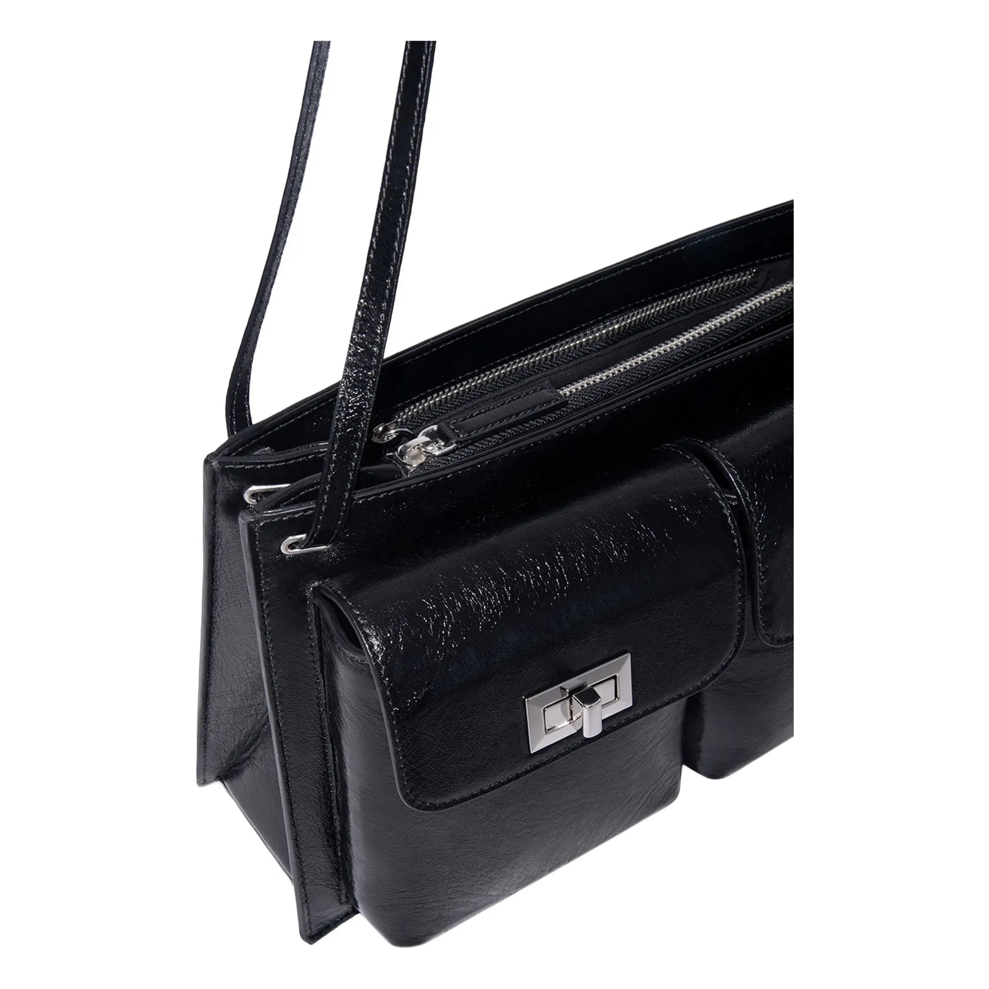 BY FAR – Billy Strukturiert Ledertasche | Schwarz