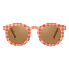Grech & Co – Klassische Vichy Polarisierte Sonnenbrille aus Naturfaser | Blassrot