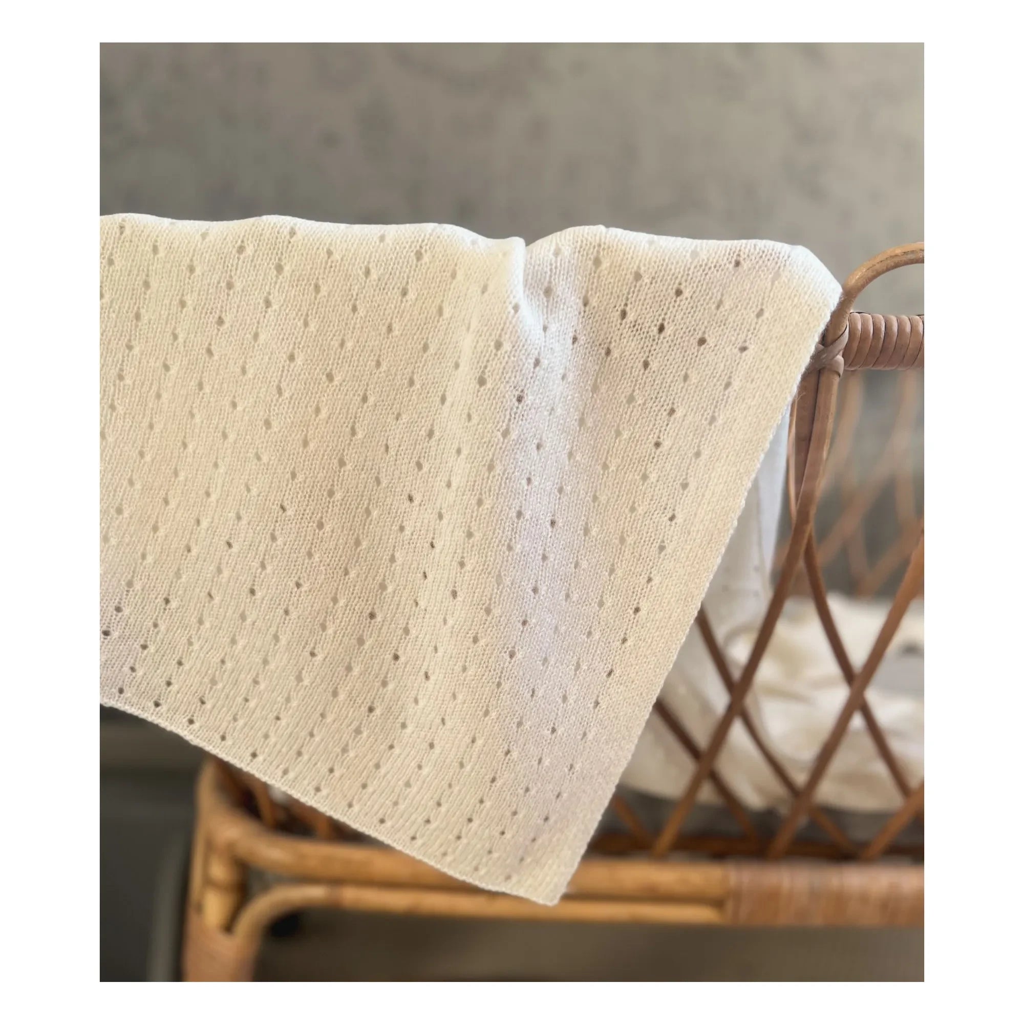 My Little Freckle - Bio-Kaschmir Pointelle Decke | Ecru