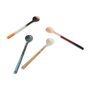 HKliving - Steingut-Löffel - 4er Set