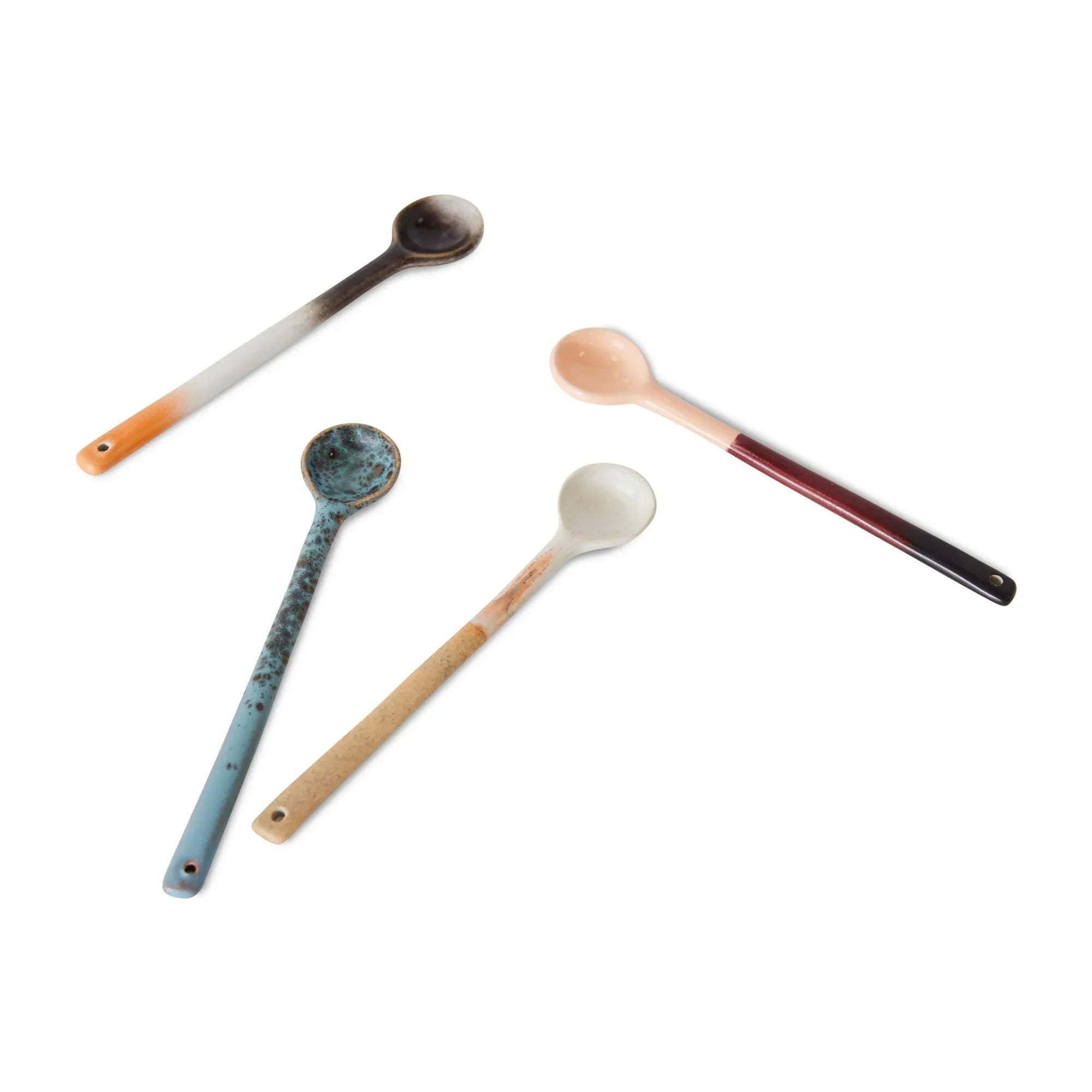 HKliving - Steingut-Löffel - 4er Set