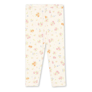 Konges Sløjd - Minnie Cord-Leggings mit Blumenmuster Bio-Baumwolle | Ecru