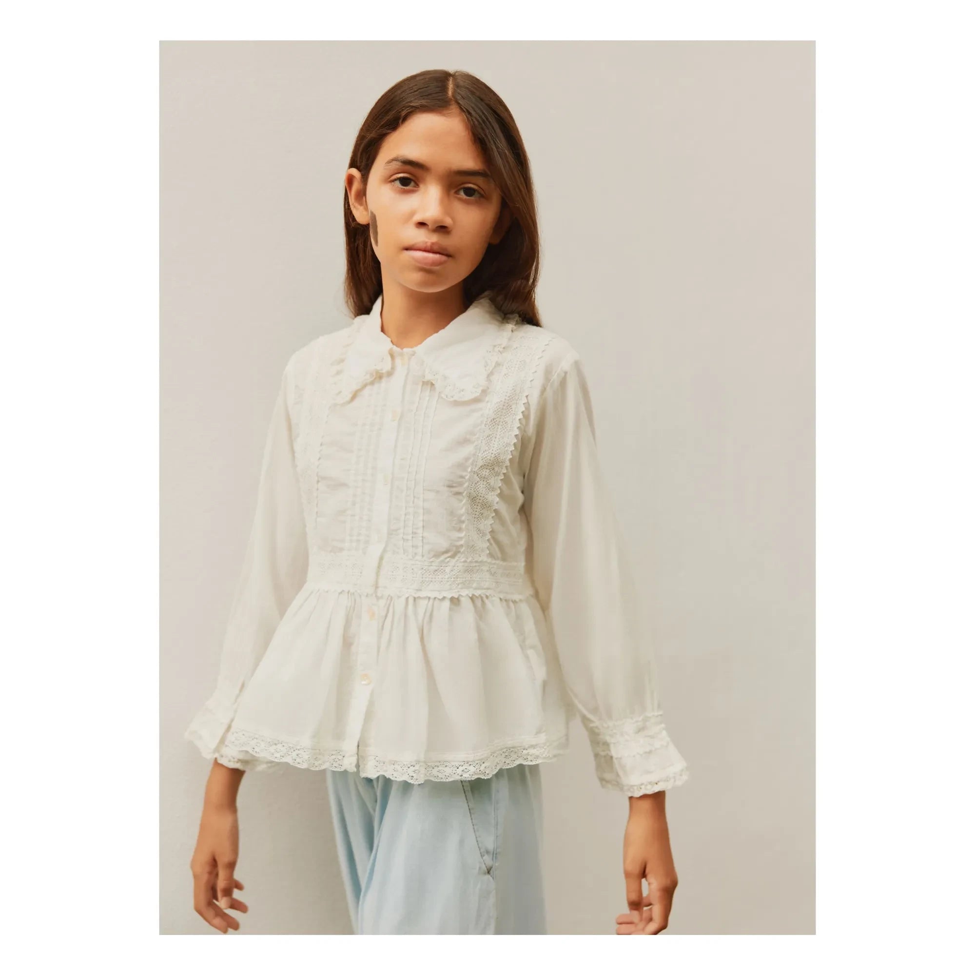 Molo - Reece Bio-Baumwolle Bluse mit Rüschen | Weiß