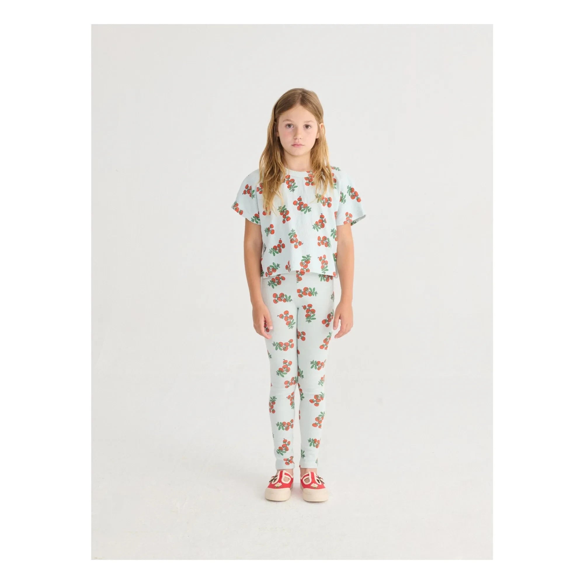 Bobo Choses – Bio-Baumwolle Tomaten Crop T-Shirt | Hellblau