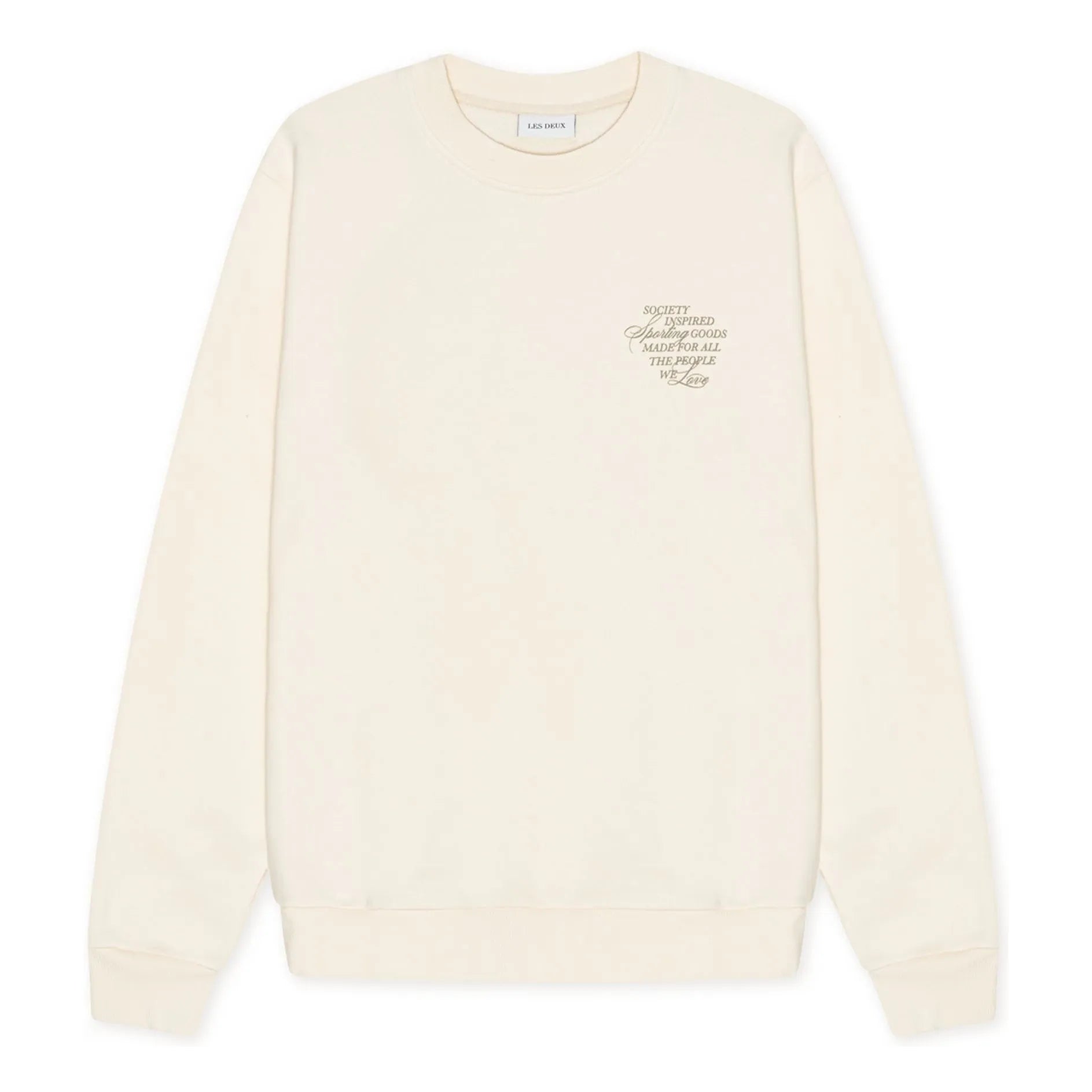 Les Deux - Ben Faience Baumwoll-Rundhalspullover | Creme